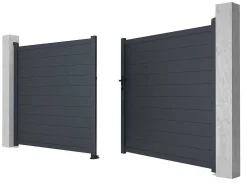 Draaipoort Van Aluminium Antraciet - L397 X 181 Cm - Nazario