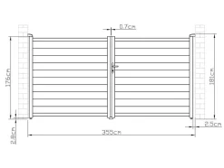Draaipoort Van Aluminium Antraciet - L355 X 181 Cm - Nazario