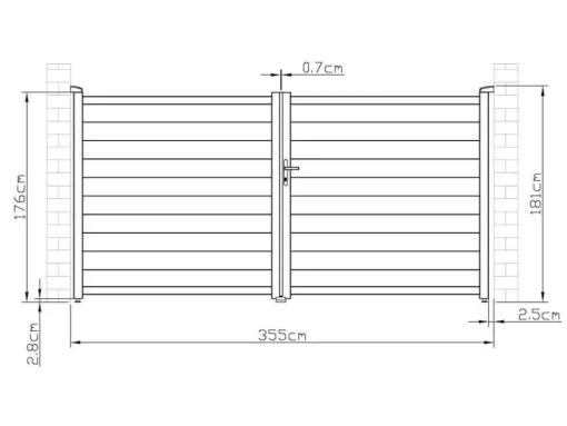 Draaipoort Van Aluminium Antraciet - L355 X 181 Cm - Nazario