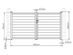 Draaipoort Van Aluminium Antraciet - L305 X 166 Cm - Nazario