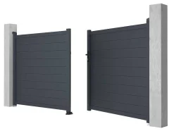 Draaipoort Van Aluminium Antraciet - L355 X 166 Cm - Nazario