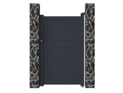 Draaipoort Van Aluminium Antraciet - L103 X 166 Cm - Nazario