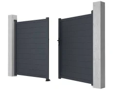 Draaipoort Van Aluminium Antraciet - L305 X 181 Cm - Nazario