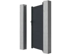 Draaipoort Van Aluminium Antraciet - L103 X 181 Cm - Nazario