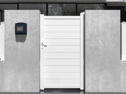 Draaipoort Van Aluminium L103 X H181 Cm Wit - Nazario