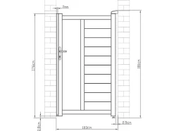 Draaipoort Van Aluminium Met Motieven - Halfopengewerkt - L. 103 X H. 181 Cm - Antraciet - Gregor