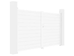 Draaipoort Van Aluminium L305 X H181 Cm Wit - Nazario