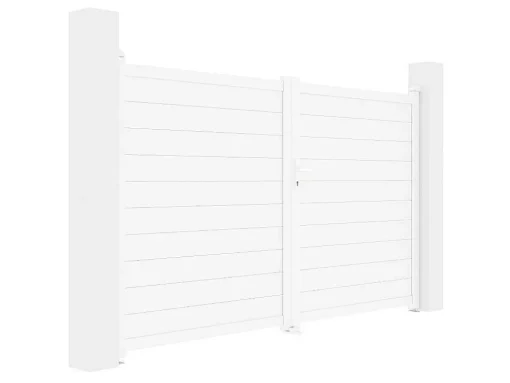 Draaipoort Van Aluminium L305 X H181 Cm Wit - Nazario