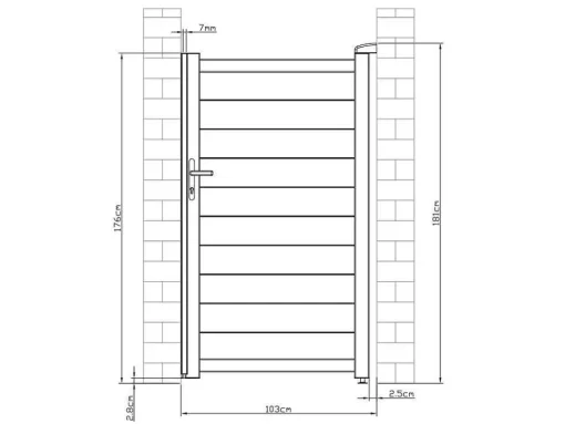 Draaipoort Van Aluminium L103 X H181 Cm Wit - Nazario