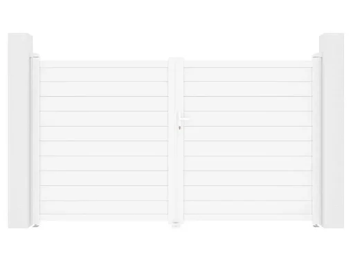 Draaipoort Van Aluminium L305 X H181 Cm Wit - Nazario