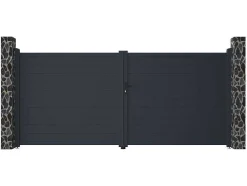 Draaipoort Van Aluminium Antraciet - L397 X 181 Cm - Nazario