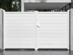 Draaipoort Van Aluminium L305 X H181 Cm Wit - Nazario