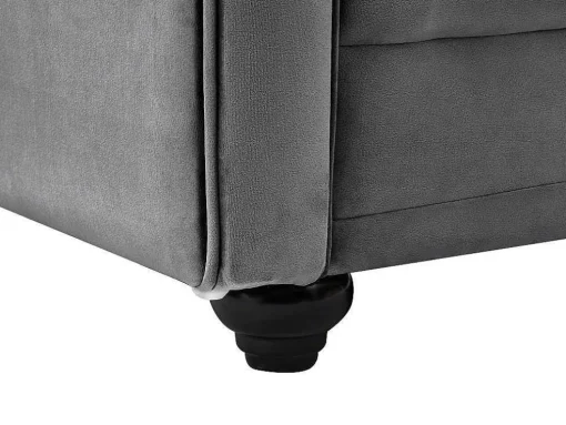 Drie- En Tweezitsbank Van Antracietkleurig Velours Chesterfield