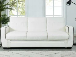 Driezits Bedbank Van Kunstleer Naty - Wit