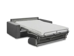 Driezits Express Bedbank Van Fluweel Calito - Antraciet - Tweepersoonsbed 140 Cm - Matras 14 Cm