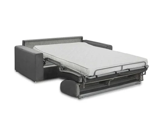 Driezits Express Bedbank Van Fluweel Calito - Antraciet - Tweepersoonsbed 140 Cm - Matras 14 Cm