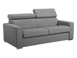 Driezits Express Bedbank Vizir Van Stof - Grijs - Slaapafmeting 140 Cm - Matras 18 Cm