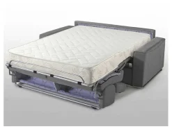 Driezits Express Bedbank Vizir Van Stof - Grijs - Slaapafmeting 140 Cm - Matras 18 Cm