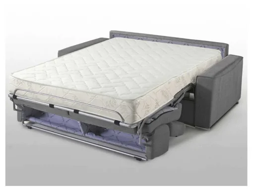 Driezits Express Bedbank Vizir Van Stof - Grijs - Slaapafmeting 140 Cm - Matras 18 Cm