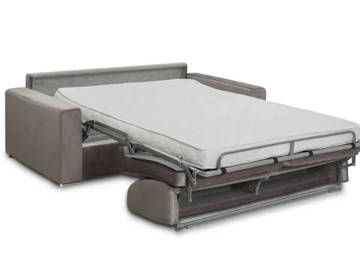 Driezits Express Bedbank Van Fluweel Calito - Antraciet - Tweepersoonsbed 140 Cm - Matras 14 Cm