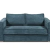 Driezits Express Slaapbank Van Ribfluweel - Blauw - Loreto