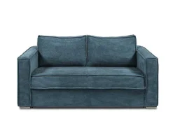 Driezits Express Slaapbank Van Ribfluweel - Blauw - Loreto