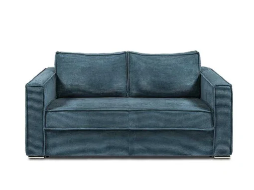 Driezits Express Slaapbank Van Ribfluweel - Blauw - Loreto