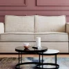 Driezits Express Slaapbank Van Ribfluweel - Beige - Loreto
