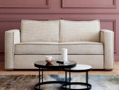 Driezits Express Slaapbank Van Ribfluweel - Beige - Loreto
