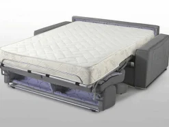 Driezits Express Slaapbank Van Stof Vizir - Blauw - Slaapafmeting Met Brede Latten 140 Cm - Matras 18 Cm