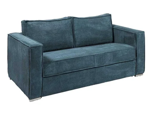 Driezits Express Slaapbank Van Ribfluweel - Blauw - Loreto