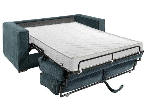 Driezits Express Slaapbank Van Ribfluweel - Blauw - Loreto