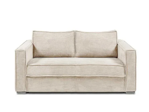 Driezits Express Slaapbank Van Ribfluweel - Beige - Loreto