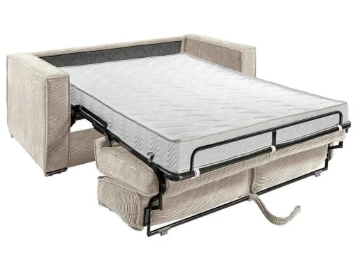 Driezits Express Slaapbank Van Ribfluweel - Beige - Loreto