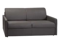 Driezits Express-Bedbank Van Kunstleer Calife - Grijs - Slaapafmeting 140 Cm