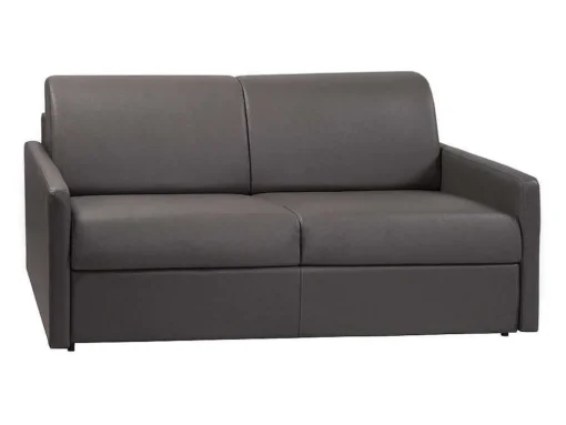 Driezits Express-Bedbank Van Kunstleer Calife - Grijs - Slaapafmeting 140 Cm