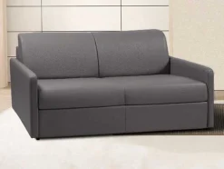 Driezits Express-Bedbank Van Kunstleer Calife - Grijs - Slaapafmeting 140 Cm
