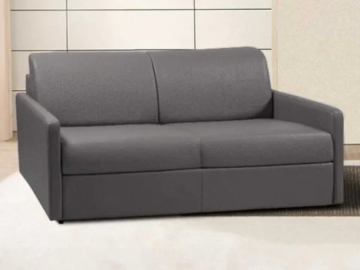 Driezits Express-Bedbank Van Kunstleer Calife - Grijs - Slaapafmeting 140 Cm