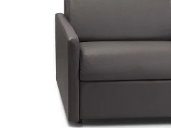 Driezits Express-Bedbank Van Kunstleer Calife - Grijs - Slaapafmeting 140 Cm