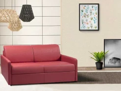 Driezits Express-Bedbank Van Kunstleer Calife - Grijs - Slaapafmeting 140 Cm