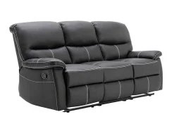 Driezits Relaxbank Canby - Kunstleer - Zwart