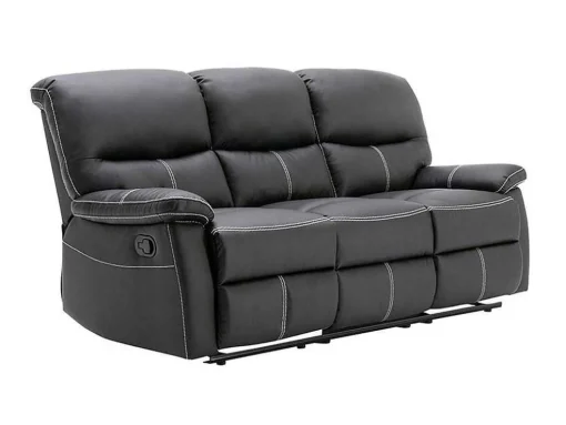 Driezits Relaxbank Canby - Kunstleer - Zwart