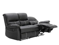 Driezits Relaxbank Canby - Kunstleer - Zwart