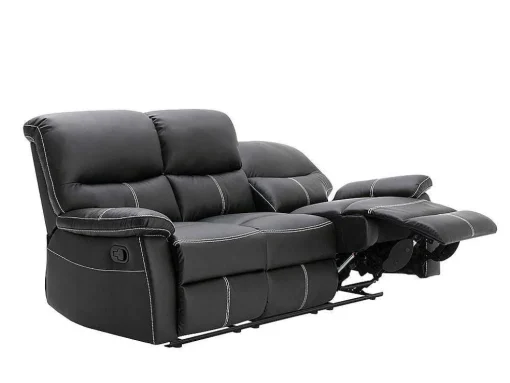 Driezits Relaxbank Canby - Kunstleer - Zwart