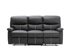 Driezits Relaxbank Canby - Kunstleer - Zwart