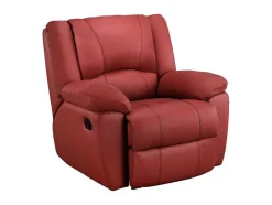 Driezits Relaxbank En Relaxfauteuil Van Leer Aroma - Rood