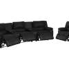 Driezits Relaxbank En Relaxfauteuil Van Leer Aroma - Zwart