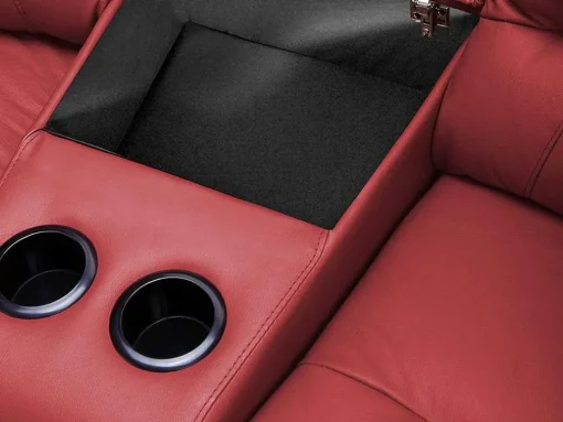 Driezits Relaxbank En Relaxfauteuil Van Leer Aroma - Rood