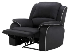 Driezits Relaxbank En Relaxfauteuil Van Microvezel Hernani - Zwart