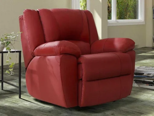 Driezits Relaxbank En Relaxfauteuil Van Leer Aroma - Rood